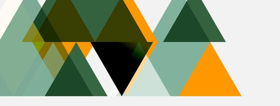 Abstract geometric shapes overlap. Triangles dominate composition, using mute Stockillustratie