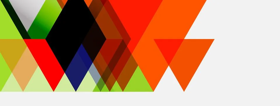 Abstract geometric shapes overlap. Triangles dominate composition, vibrant 스톡 일러스트
