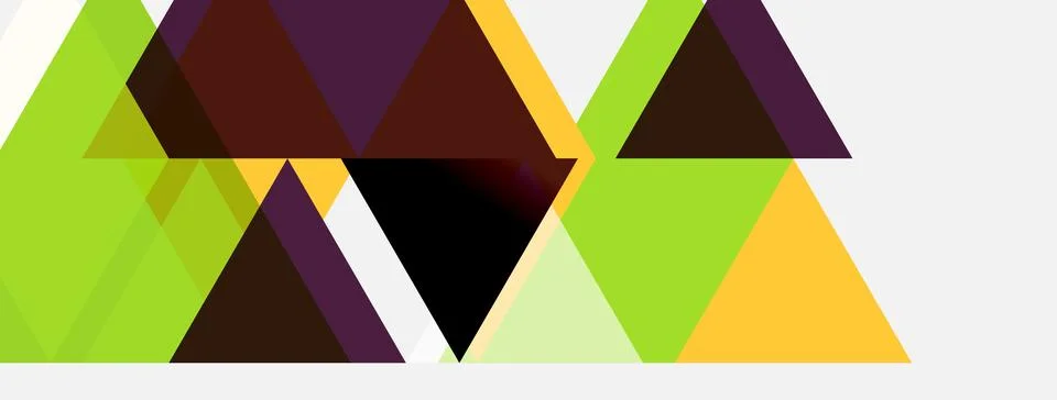 Abstract geometric shapes overlap. Triangles dominate composition, using gree 스톡 일러스트