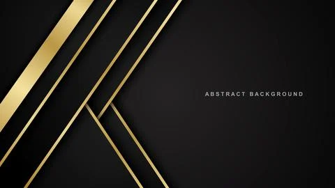 Abstract geometric shapes overlapping on background with shiny and golden l.. Illustrazione stock
