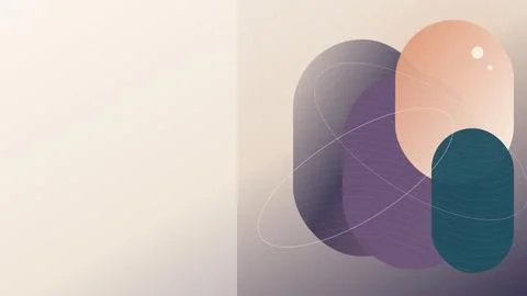 Abstract geometric shapes overlapping with soft gradient lighting on minima.. Stock Illustration
