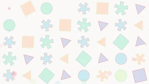 Abstract Geometric Shapes Pattern Background, Colorful Soft Pastels, Motion.. Stock Footage 347561008