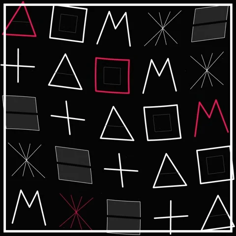 Abstract Geometric Shapes Pattern on Black Background Stock Footage 346283966
