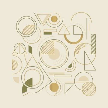 Abstract Geometric Shapes Pattern with Circles and Triangles. 스톡 일러스트