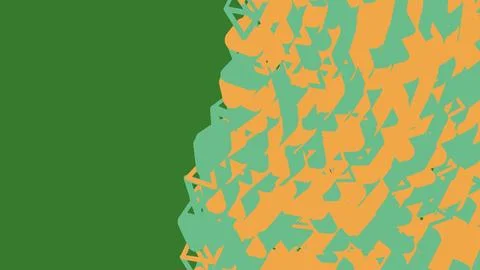 Abstract geometric shapes pattern with green and orange Illustrazione stock