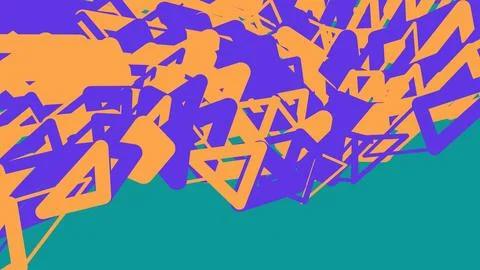 Abstract geometric shapes pattern in orange and blue イラスト素材