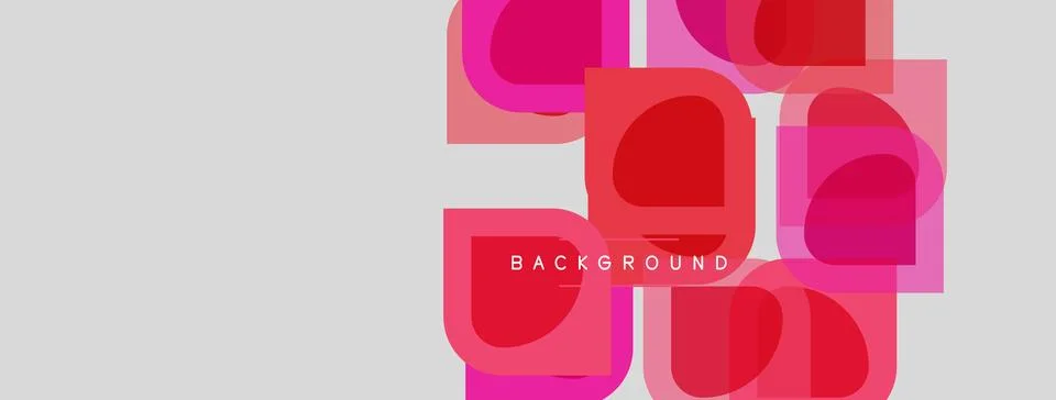 Abstract geometric shapes, pink hues, layered design. Minimalist composition Stock Illustration