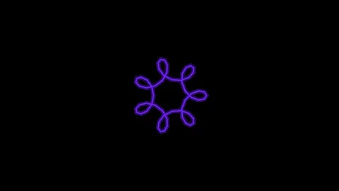 Abstract Geometric Shapes Pulsating with Neon Light Against a Dark Background Video stock 343421490
