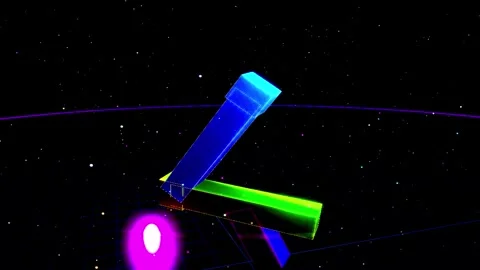 Abstract geometric shapes with rainbow gradient moving in dynamic animation.. Stock Footage 346532492