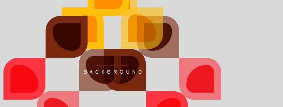 Abstract geometric shapes, rectangles, squares, warm colors dominate compos.. Stock Illustration
