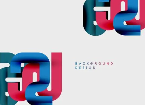 Abstract geometric shapes, red, blue, teal. Modern design elements create Stock Illustration