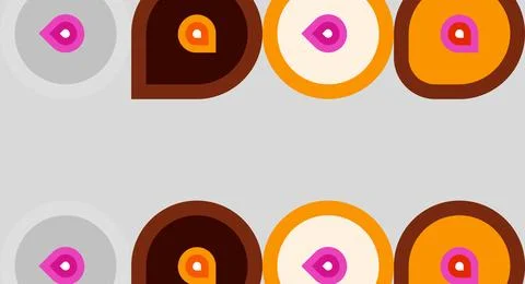 Abstract geometric shapes repeat. Circles, triangles, muted colors create s.. Stockillustratie