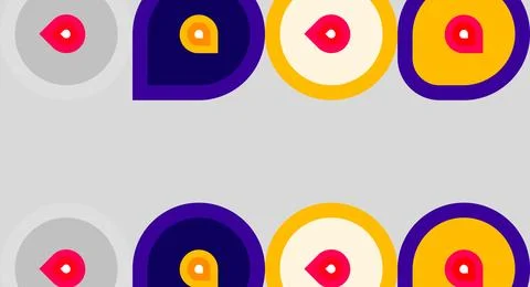Abstract geometric shapes repeat. Circles, triangles, squares combine creatin Illustrazione stock