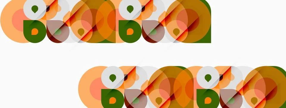 Abstract geometric shapes repeat, creating pattern. Circles, squares, recta.. Ilustración de archivo