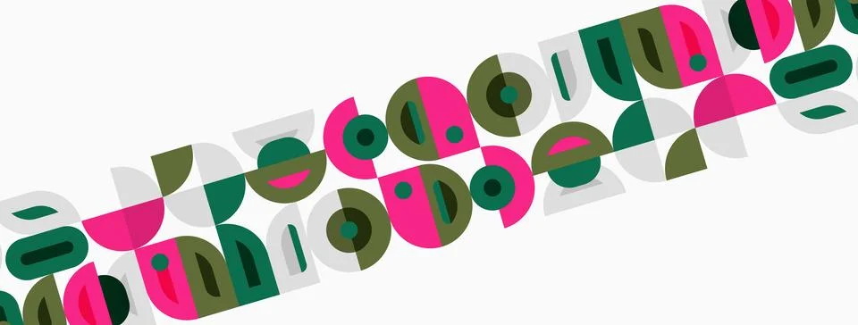 Abstract geometric shapes repeat, creating dynamic pattern. Colors include .. Stock Illustration