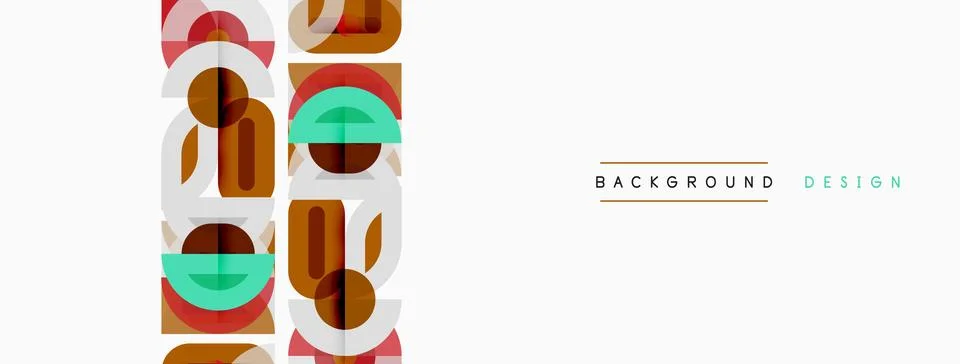 Abstract geometric shapes repeat vertically. Warm colors dominate, creating Illustrazione stock