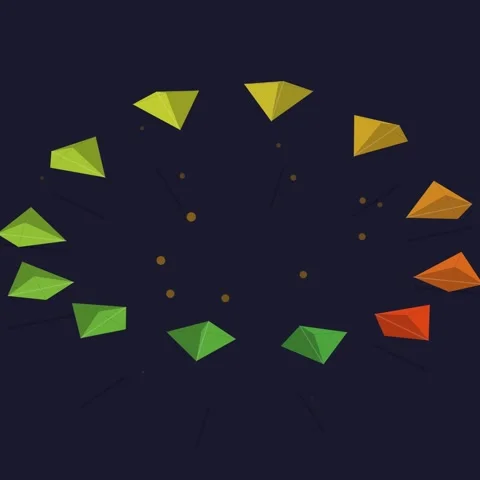 Abstract Geometric Shapes Rotating in Circle with Particles, Digital Art Stock Footage 346281643
