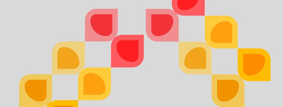 Abstract geometric shapes, rounded squares, warm colors. Red, orange hues 스톡 일러스트