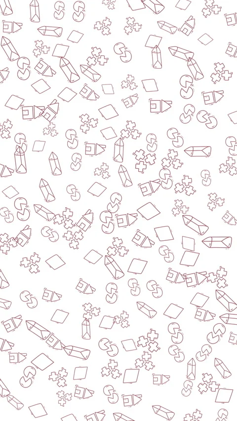 Abstract geometric shapes scatter on white background creating dynamic textur Stock-Footage 336835799
