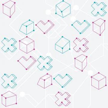 Abstract geometric shapes seamless pattern Stockillustratie