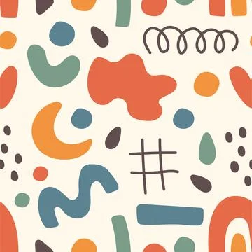 Abstract geometric shapes seamless pattern. Modern contemporary hand drawn Illustrazione stock