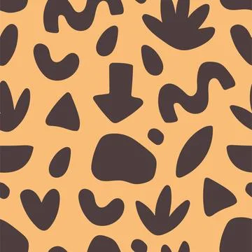 Abstract geometric shapes seamless pattern. Modern contemporary hand drawn Stock Illustration