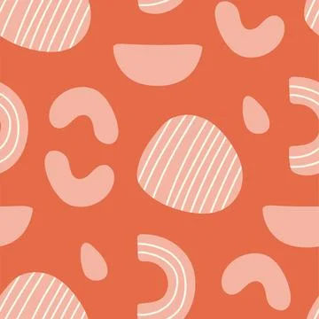 Abstract geometric shapes seamless pattern. Modern contemporary hand drawn Stock Illustration