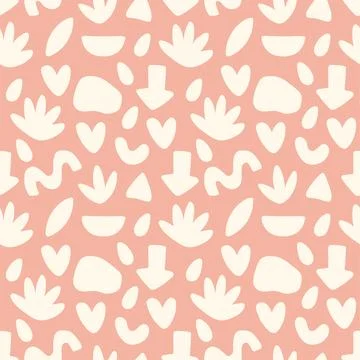 Abstract geometric shapes seamless pattern. Modern contemporary hand drawn Stock Illustration