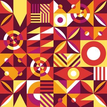 Abstract Geometric Shapes Seamless Pattern Stock Illustration