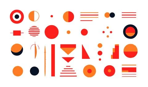 Abstract geometric shapes set. Vector illustration in flat style. Stock Illustration