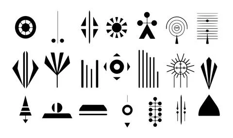 Abstract geometric shapes set. Vector illustration in flat style. Stock Illustration