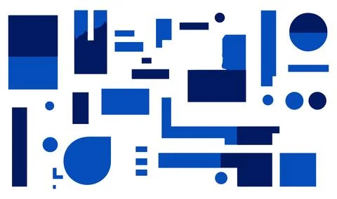 Abstract geometric shapes set. Vector illustration in flat style. Stock Illustration