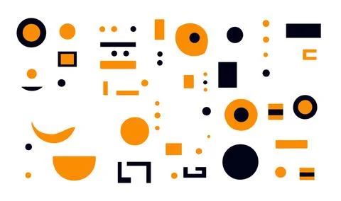 Abstract geometric shapes set. Vector illustration in flat style. Stock Illustration