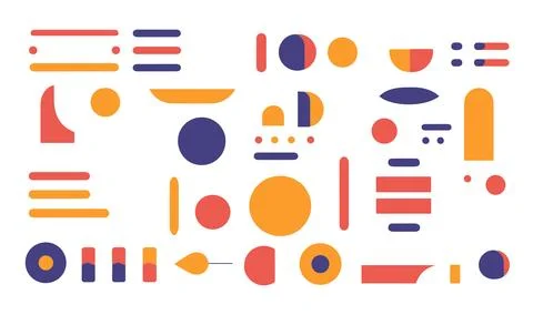 Abstract geometric shapes set. Vector illustration in flat style. Stock Illustration