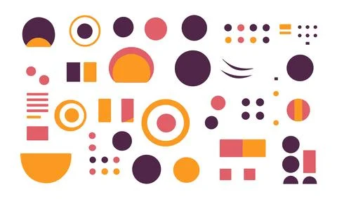 Abstract geometric shapes set. Vector illustration in flat style. Stock Illustration