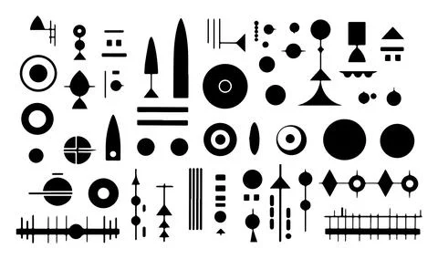 Abstract geometric shapes set. Vector illustration in flat style. Stock Illustration