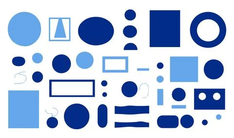 Abstract geometric shapes set. Vector illustration in flat style. Stock Illustration