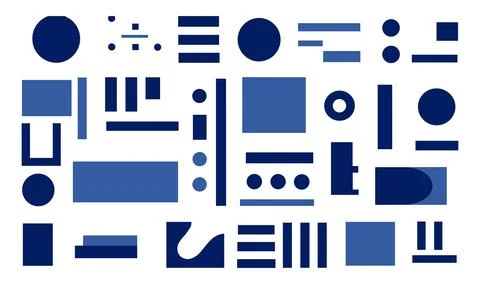 Abstract geometric shapes set. Vector illustration in flat style. Stock Illustration