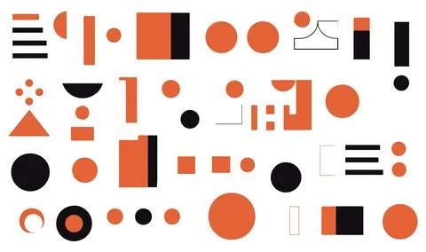 Abstract geometric shapes set. Vector illustration in flat style. Stock Illustration