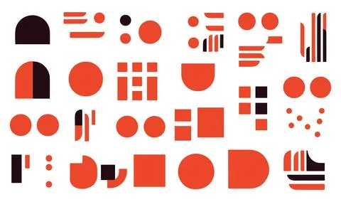 Abstract geometric shapes set. Vector illustration in flat style. Stock Illustration