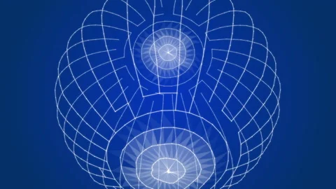 Abstract geometric shapes, sphere, globe. Technology and scientific future 動画素材 148987351