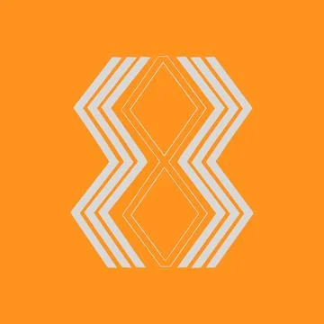 Abstract geometric shapes, square, infinity symbol, zigzag. Stock Illustration