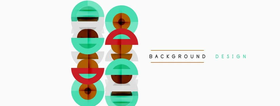 Abstract geometric shapes, stacked vertically. Colors include teal, orange, Stockillustratie