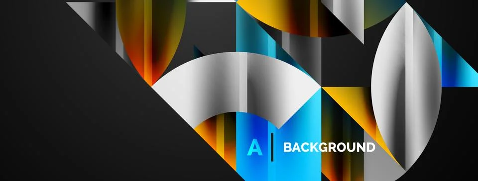 Abstract geometric shapes symbolizing creative technology, digital art, social Stockillustratie