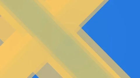 Abstract geometric shapes transition from vibrant yellow and blue to softer Stock Footage 325538566