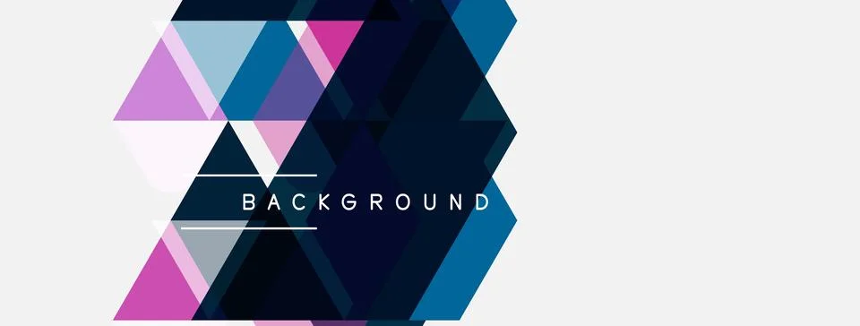 Abstract geometric shapes, triangles, hexagons, pink, blue hues. Modern desig 스톡 일러스트