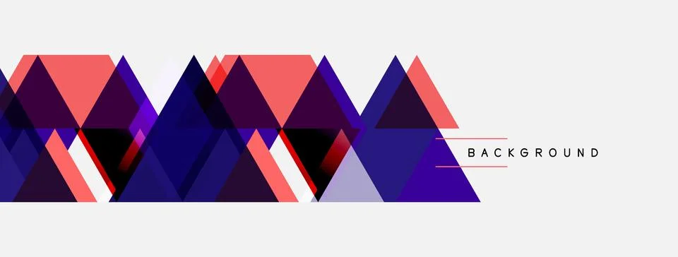 Abstract geometric shapes, triangles, lines. Modern design, vibrant colors, イラスト素材