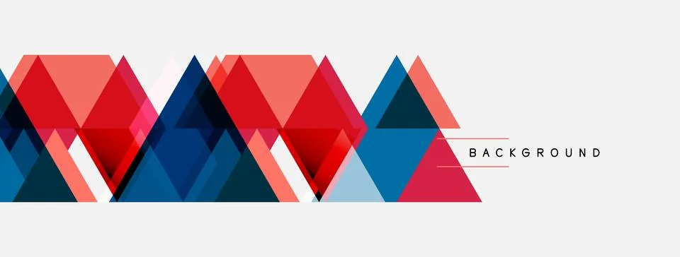 Abstract geometric shapes, triangles, lines create modern background. Red, .. Stock Illustration