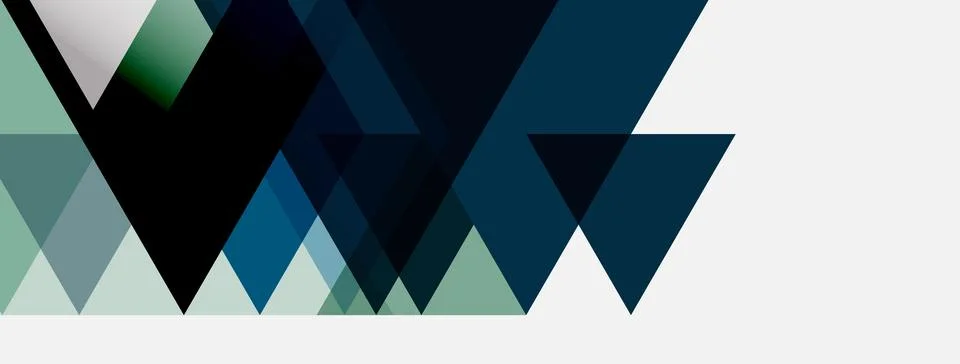 Abstract geometric shapes, triangles overlap creating dark, light shades. Illustrazione stock