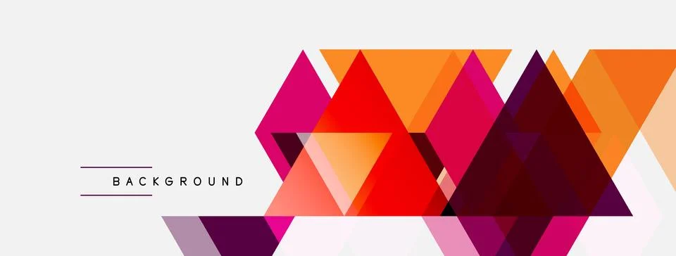 Abstract geometric shapes, triangles overlap. Warm colors dominate, creating Stock Illustration